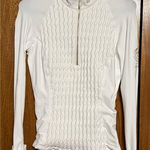 Horse Spirit White Quilted 1/4 zip